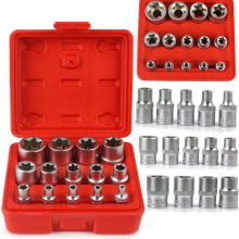 Hlavice nástrčné Torx E4 - E24, 1/2", 3/8", 1/4", sada 14 ks MAR-POL