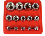 Hlavice nástrčné Torx E4 - E24, 1/2", 3/8", 1/4", sada 14 ks MAR-POL