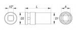 Nástavec 1/2" rázový šestihranný hluboký 11 mm CrMo