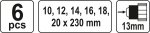 Sada hadovitých vrtáků do dřeva 10,12,14,16,18,20 délka 230mm