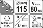 Kotouč diamantový 115 x 22,2 x 2,4 mm turbo