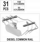 Souprava na diagnostiku vstřikovačů,průtoková 31ks